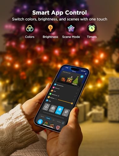 Govee Christmas String Lights, Halloween Decorations Indoor, 10M RGBIC Indoor Lights with 100 LED Lights, App Control with 99+ Dynamic Scene Modes, IP65 Waterproof, Sync with Music, Alexa Compability - Gift Guide