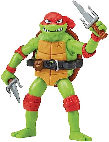 Teenage Mutant Ninja Turtles: Mutant Mayhem 4.65-Inch Raphael Basic Action Figure. Ideal present for boys 4 to 7 years and TMNT fans!