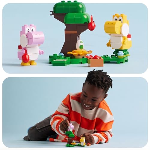 LEGO Super Mario Yoshis’ Egg-cellent Forest Expansion Set, Collectible Role-Play Toy for 6 Plus Year Old Boys, Girls & Kids with 2 Brick-Built Yoshi Character figures, Small Gifts for Gamers 71428
