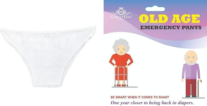 OLD AGE PANTS EMERGENCY UNDERPANTS Present for Him Husband Gift Boyfriend Dad Men Funny Wife Man Girlfriend Granddad Her Womens Ladies 40TH 50TH Birthday Adult Christmas Stocking Filler Secret Santa - Gift Guide