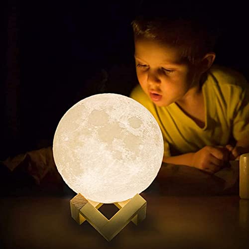 ACED Moon Lamp 2024 Upgrade with Timing 3D Printing Moon Night Light 16 Colours with Wooden Stand Remote & Touch Control and USB Rechargeable Gift for Her Him Kids Women Men Birthday - Gift Guide