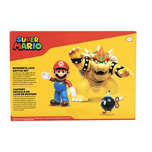 Nintendo Bowsers Lava Battle Set Action Figures, 2 Figures Included, Yellow