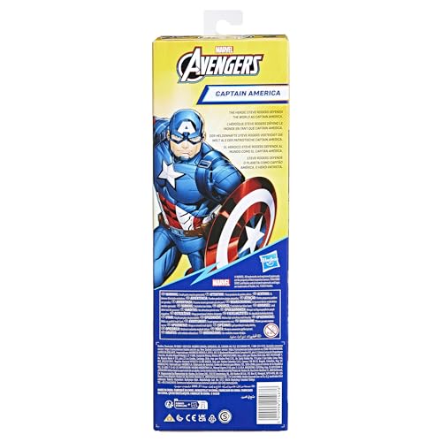 Marvel Avengers Titan Hero Series Captain America 12” Action Figure, Blue