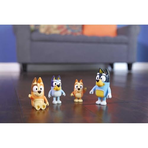 Bluey Figurines, Multicoloured, Family 4-pack (Original Version)