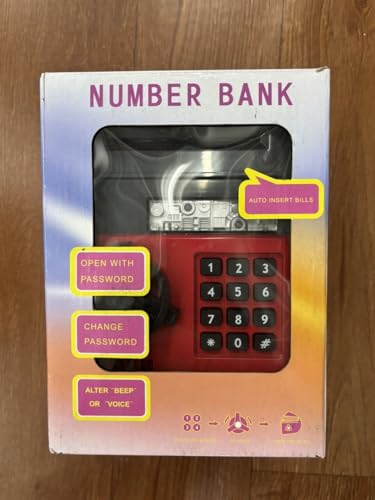 Highttoy Piggy Bank for Kids, Electronic Money Box for Kids ATM Savings Bank Password Safe Birthday Gifts for 3-12 Year Old Boys Girls Cash Coin Saving Bank for Kids Red - Gift Guide