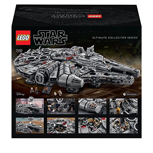 LEGO Star Wars Millennium Falcon, UCS Set for Adults, Model Kit to Build with Han Solo, Princess Leia & Chewbacca Minifigures, Plus Droid Figure, Collectible Gifts for Teenagers, Boys and Girls 75192