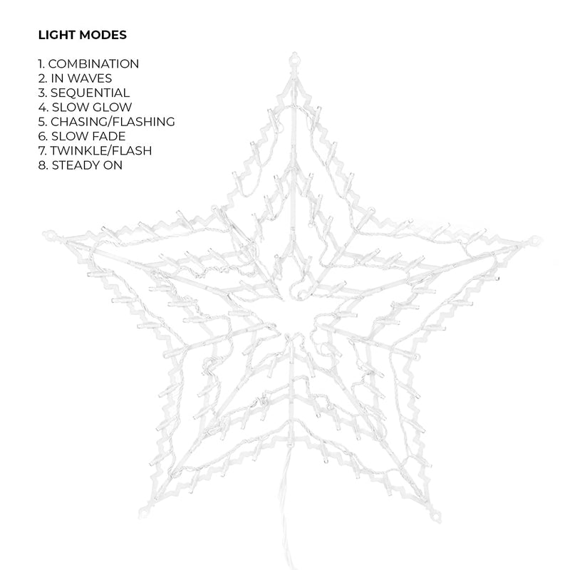 The Christmas Workshop 80640 Blue & White Star Christmas Light / 35 LED Lights / Indoor Or Outdoor Mains Operated Christmas Decorations / 54cm x 54cm x 1.5cm - Gift Guide
