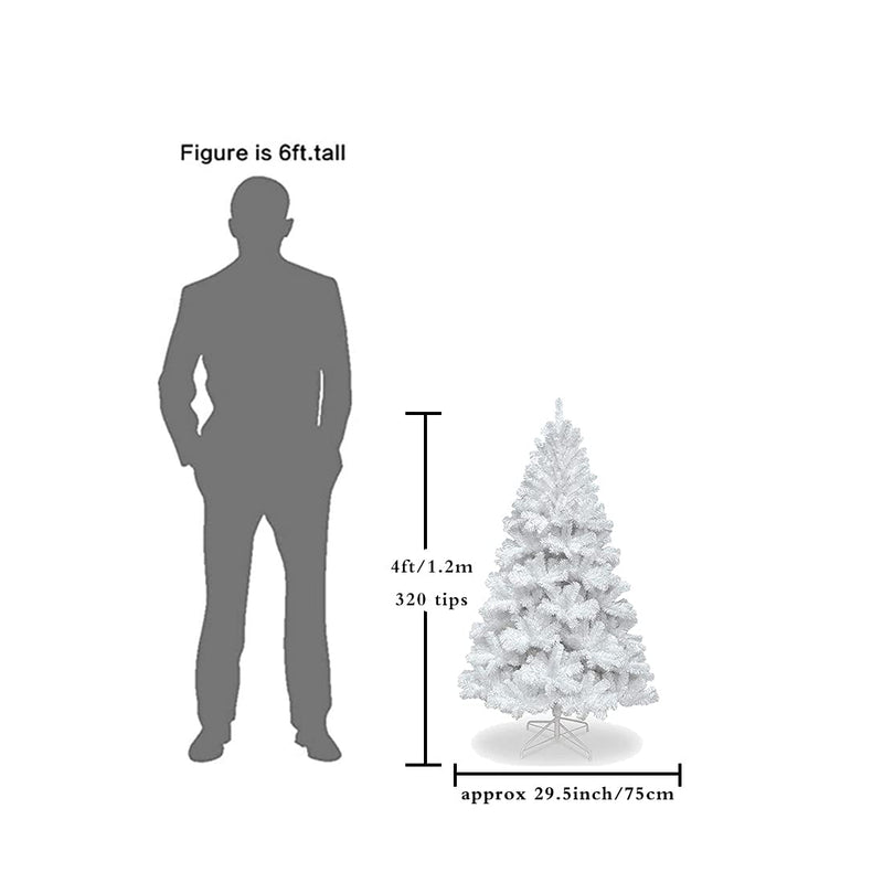 VEYLIN 4ft White Christmas Tree 320 Tips Artificial Tree with Metal Stand - Gift Guide