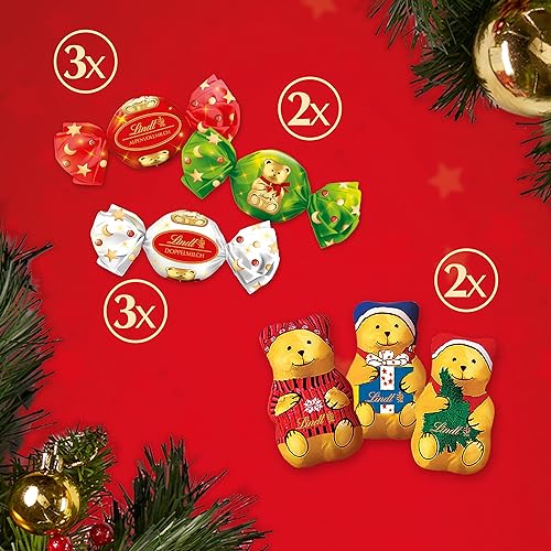 Lindt Teddy Winter Wonderland Advent Calendar 2024 | Medium 170 g | A selection of 24 Milk and White Chocolates for Him and Her - Gift Guide