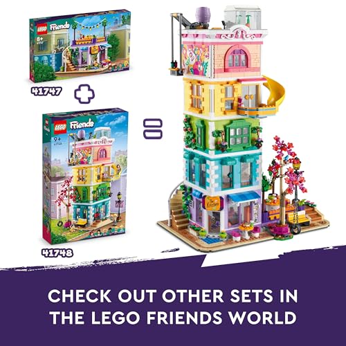 LEGO Friends Heartlake City Community Centre Modular Building Set, Toy Birthday Gift Idea for Kids, Girls, Boys with Art and Recording Studios, Gaming Room plus Pickle the Dog and More 41748