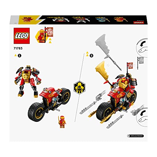 LEGO NINJAGO Kai’s Mech Rider EVO, Upgradable Ninja Motorbike Toy, Mech Action Figure and 2 Bone Warrior Minifigures, Collectible Toys for Kids, Boys & Girls 7 Plus Years Old 71783