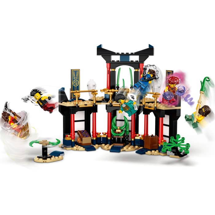 LEGO 71735 NINJAGO Legacy Tournament of Elements Temple Building Set with Battle Arena and Collectible Gold Ninja Lloyd Figure