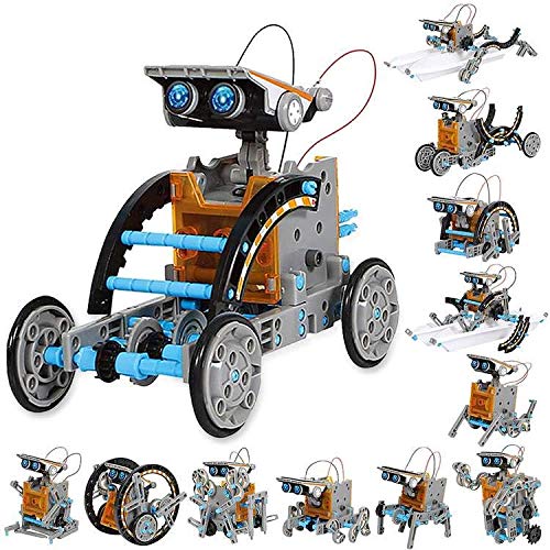 Sillbird STEM 12-in-1 Education Solar Robot Toys-190 Pieces DIY Building Science Experiment Engineering Kit for kids toys gifts for boys girls Aged 8 9 10 11 12+, Solar Powered by the Sun - Gift Guide