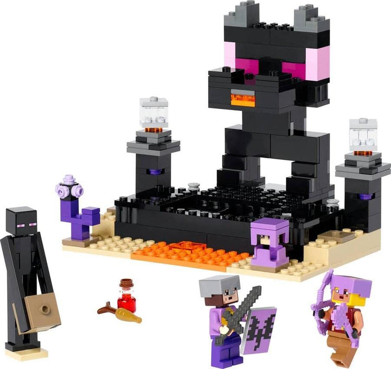 LEGO Minecraft The End Arena, Player-vs-Player Battle Playset, Action Toys for Kids, Boys & Girls 8 Plus Years Old, with Lava, Ender Dragon and Enderman Figures 21242