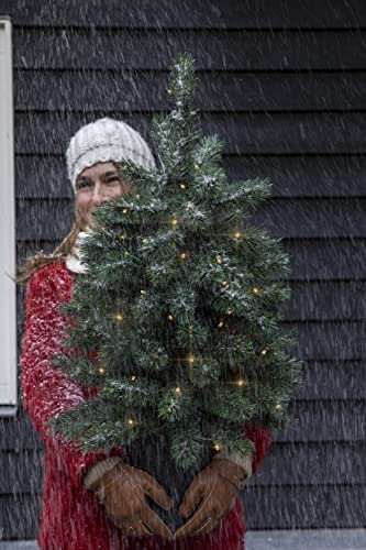 Pre-Lit Artificial 3ft Christmas Tree - MULTI COLOUR/WARM WHITE Mini Xmas Tree with Pot - Indoor/Outdoor - Battery Operated Doorway LED Christmas Tree (90cm) - Gift Guide