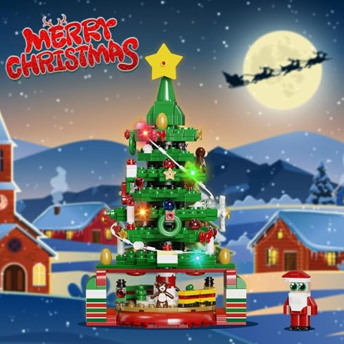 ZIQILIGHTING Christmas Advent Calendar Building Kit, 24 Days Countdown Advent Calendar Playset with Christmas Tree and Santa, Display Christmas for Collectors Teens and Adults（434PCS） - Gift Guide