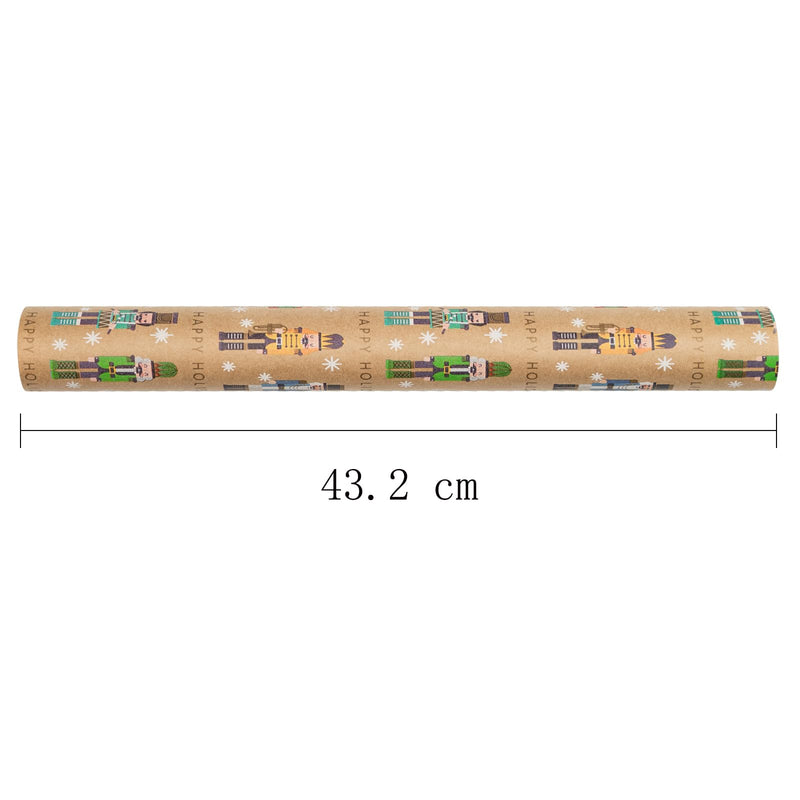 RUSPEPA Christmas Wrapping Paper, Jumbo Roll Kraft Paper - Nussknacker Solider Design for Gift Wrap - 43.2 cm x 10 m - Gift Guide