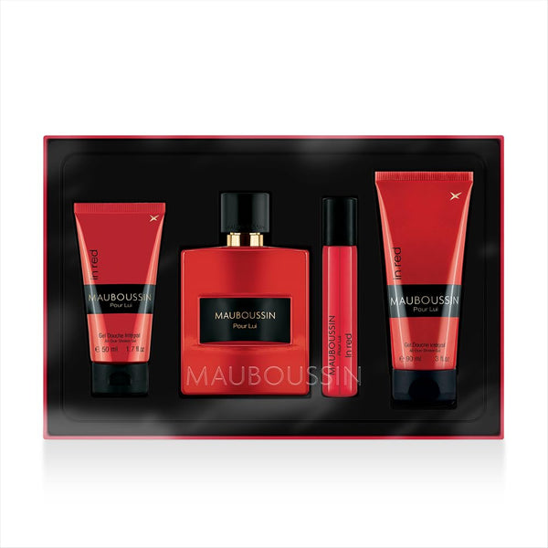 Mauboussin - Prestige Set 2023 Pour Lui In Red : Eau de Parfum, Shower Gel, Shower Gel & Travel Spray