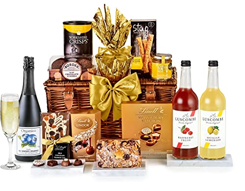 Burford Alcohol Free Hamper - Premium Non Alcoholic Gift Hamper with Sparkling Presse, Cheese Straws, Chocolates, Fruit Cake - Food and Drink Gift Box for Men and Women, from Regency Hampers