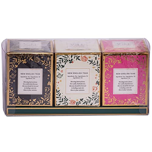 New English Teas Festive Tea Carton Gift Pack with 30 English Teabags - Pink, Ivory & Grey - Gift Guide