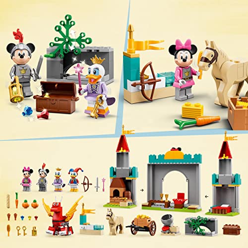 LEGO 10780 Disney Mickey And Friends Castle Defenders Buildable Toy With Minnie, Daisy And Donald Duck Minifigures, Plus Dragon & Horse Toys Kids, Girls & Boys Aged 4 Plus Years Old