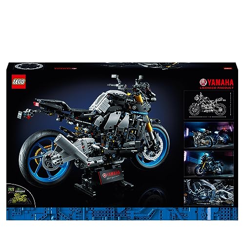 LEGO Technic Yamaha MT-10 SP Motorbike Mode Kit for Adults to Build, Authentic Motorcycle Replica Building Set with 4-Cylinder Engine, Functional Steering and AR App, Gift for Men & Women 42159