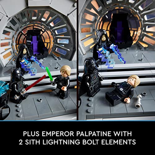 LEGO Star Wars Emperor's Throne Room Diorama, Return of the Jedi 40th Anniversary Lightsaber Dual Set for Adults, Gift for Men & Women, with Luke Skywalker and Darth Vader Minifigures 75352
