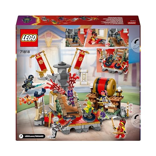 LEGO NINJAGO Tournament Battle Arena Set, Ninja Adventure Toys for 7 Plus Year Old Boys & Girls, with 6 Minifigures including Characters Jay and Kai, Dragons Rising Birthday Gift for Kids 71818