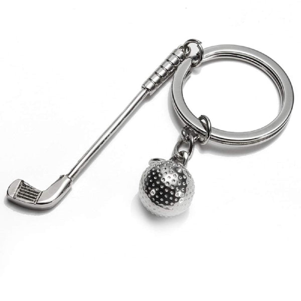 RK Gifts Creative Sporting Golf Club and Ball Silver Metal Keyring Keychain Gift Novelty