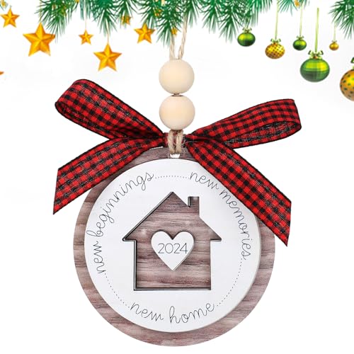 GEEHUA New House Warming Gifts, 2024 Christmas Decoration Gifts New Home Housewarming Wooden New Beginning Tags New Memories Gift Xmas Tree Hanging Ornaments for Home Decor - Gift Guide