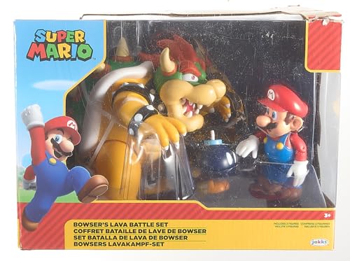 Nintendo Bowsers Lava Battle Set Action Figures, 2 Figures Included, Yellow