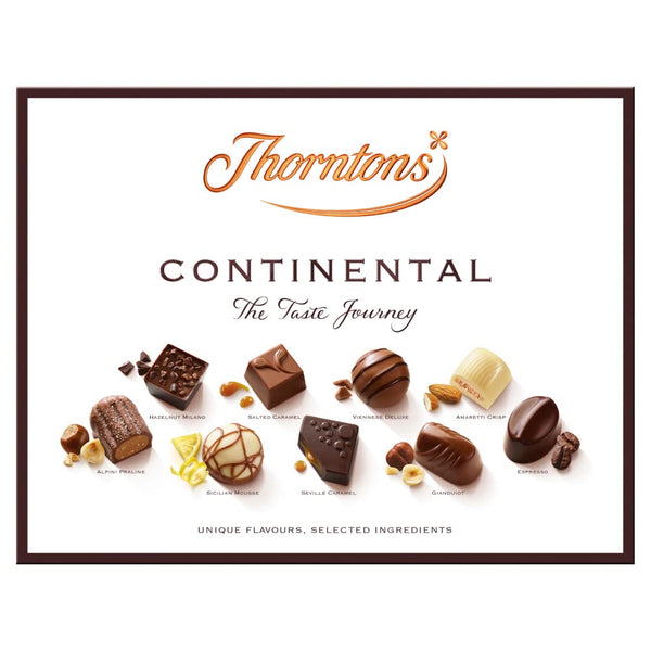 Thorntons Continental Chocolate Gift, Perfect for Sharing, Gifts for Women and Men, Unique Flavours Milk, White, Dark Chocolate, 264g - Gift Guide