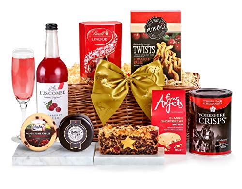 Gourmet Non Alcoholic Gift Hamper - Alcohol Free Stratford Hamper with Elderflower & Rose Presse, Luxury Cheddar, Shortbread, Fruit Cake - Luxury Food and Drink Gifts, from Regency Hampers