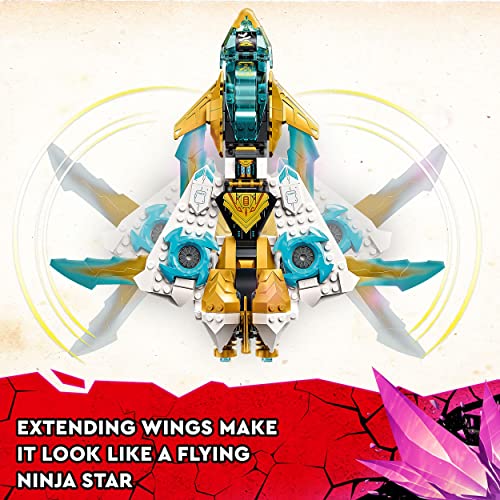 LEGO 71770 Ninijago Zane's Golden Dragon Jet, Toy Plane Set, Birthday Gift Idea for Kids, Boys and Girls 7 Plus Years Old with Cole and Zane Minifigures, Multicolor