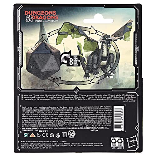 Dungeons & Dragons Honor Among Thieves D&D Dicelings Black Dragon Rakor Collectible D&D Monster Dice Converting Giant d20 Action Figures Role Playing Dice