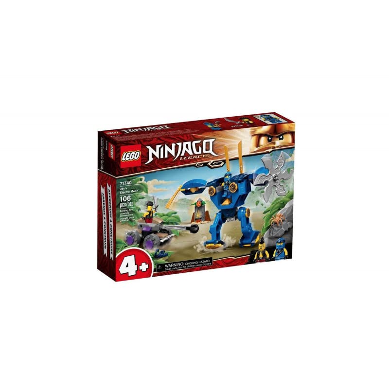 LEGO 71740 NINJAGO Legacy Jay’s Electro Mech Toy, Action Figure for Toddlers 4 + Years Old Kids, with Spider & Ninja Car