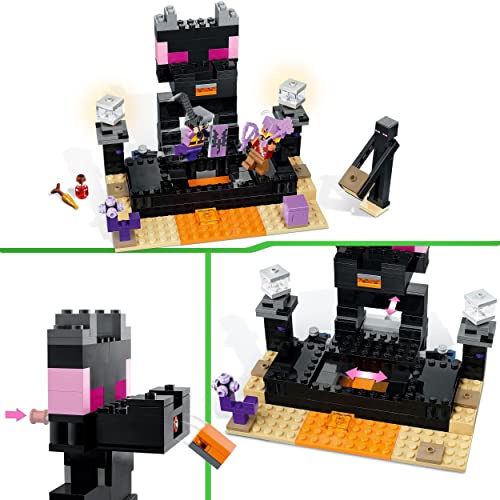 LEGO Minecraft The End Arena, Player-vs-Player Battle Playset, Action Toys for Kids, Boys & Girls 8 Plus Years Old, with Lava, Ender Dragon and Enderman Figures 21242