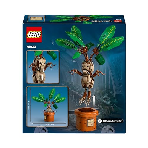 LEGO Harry Potter Mandrake Plant Toy Figure and Pot, Magical Set, Wizarding World Gift Idea for Girls, Boys and Fans, Imaginative Kids, Bedroom Decoration or Desk Accessory 76433