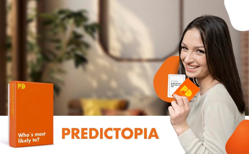 Predictopia 'Who's most likely to?' | Adult Card Game for Hen Parties - Stag Dos - Adults - Families - Students & University Parties | Fun Party Game | Games Night