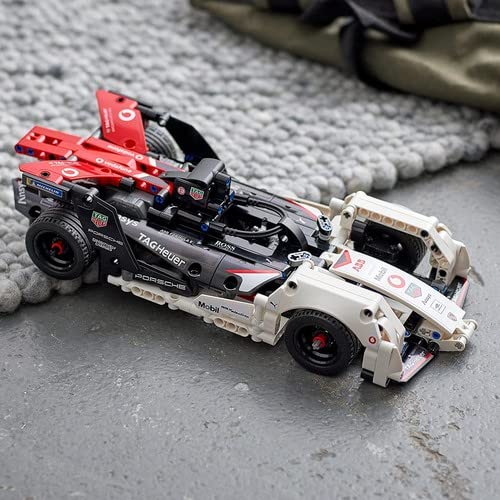 LEGO 42137 Technic Formula E Porsche 99X Electric, Pull Back Toy Racing Car Model Building Kit With Immersive AR App Play, Gifts Kids, Boys & Girls