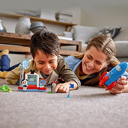 LEGO 10774 Disney Mickey Mouse and Friends Minnie Mouse’s Space Rocket Building Toy with Figures, Gifts for 4 Plus Year Old Girls & Boys
