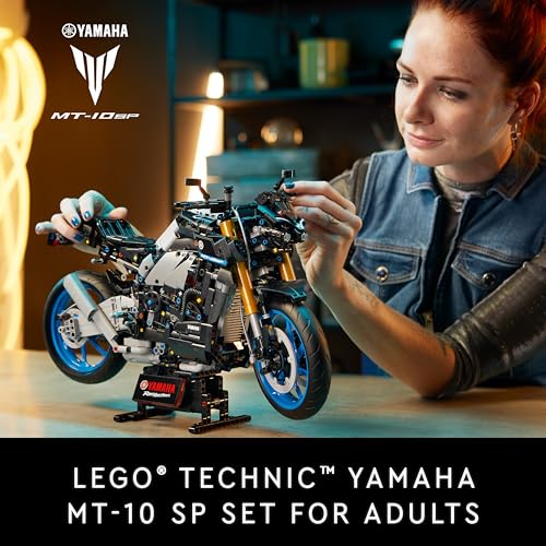 LEGO Technic Yamaha MT-10 SP Motorbike Mode Kit for Adults to Build, Authentic Motorcycle Replica Building Set with 4-Cylinder Engine, Functional Steering and AR App, Gift for Men & Women 42159