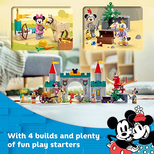 LEGO 10780 Disney Mickey And Friends Castle Defenders Buildable Toy With Minnie, Daisy And Donald Duck Minifigures, Plus Dragon & Horse Toys Kids, Girls & Boys Aged 4 Plus Years Old