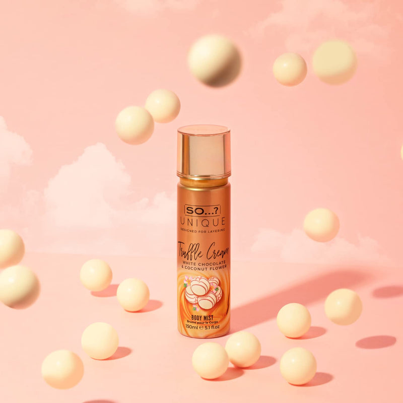 So…? Unique Mini Mist Womens Gift Set with Vanilla Candy, Sweet Pea, Truffle Cream, & Cashmere, Body Mist Fragrance Spray Set (4 x 50ml.)