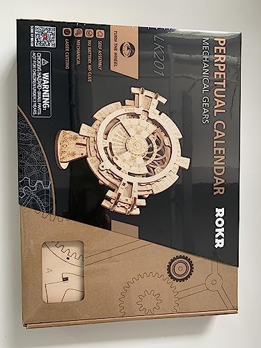 ROKR Perpetual Calendar 3D Wooden Puzzles/Mechanical Models/Propelled Model Mechanical Model Construction Kits For Teens and Adults