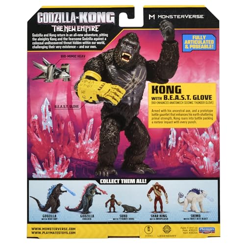 MonsterVerse Godzilla x Kong: The New Empire, 6-Inch Kong Action Figure Toy, Iconic Collectable Movie Character, Includes B.E.A.S.T Glove Feature, Toy Suitable for Ages 4 Years+