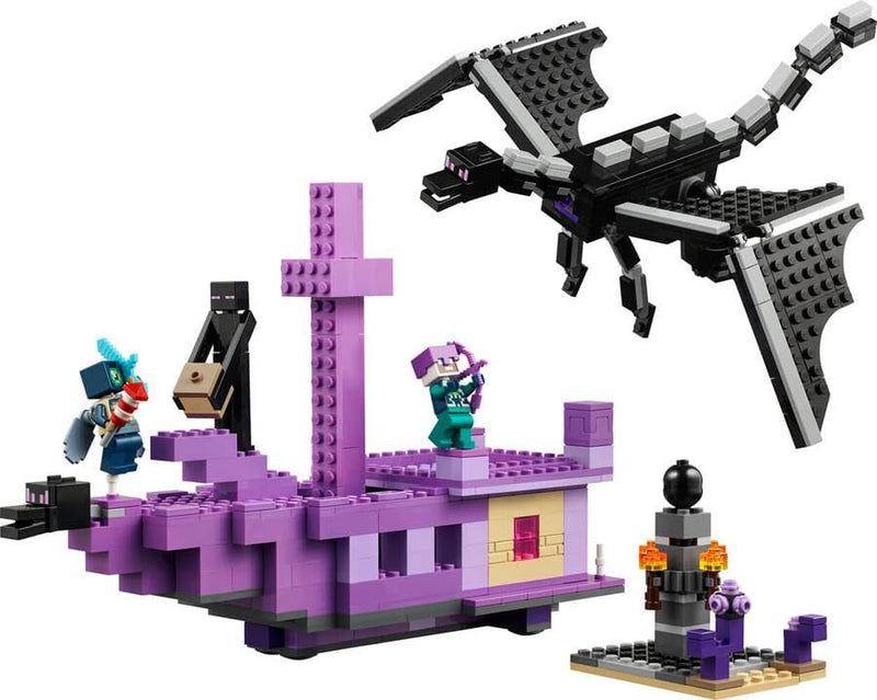 LEGO Minecraft The Ender Dragon and End Ship, Toy for 8 Plus Year Old boys & Girls, Features an Enderman Figure, Video-Game Building Set for Independent Play, Gamer Gifts for Kids 21264