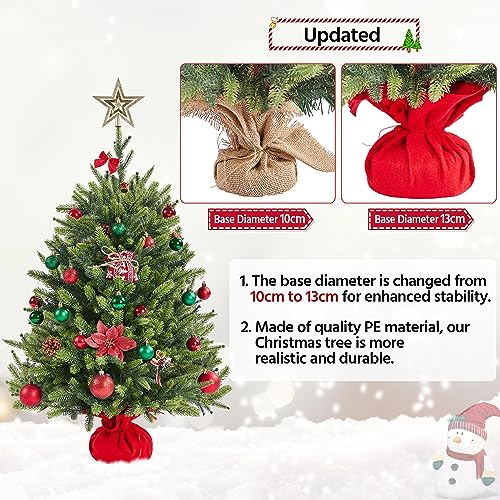 Yaheetech 3ft/91cm Mini Artificial Christmas Tree, Tabletop Xmas Tree with Stable Cement Base Holiday Decoration Green-1 Pack - Gift Guide