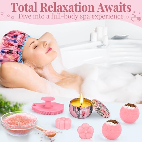 COZCLAM Pamper Gifts for Women, Spa Bath Sets for Women, Relaxation Gifts for Her, Birthday Gifts for Women, Mum Birthday Gifts, Best Friend Gifts, Womens Gifts for Birthday, Bath Bombs & Candle