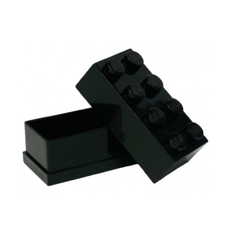 LEGO Mini Box 8 Knobs Black - Versatile Small Storage Box for Snacks, Jewellery, Hair Accessories, and Souvenirs - Safe, Easy to Clean, 46x92x43 mm